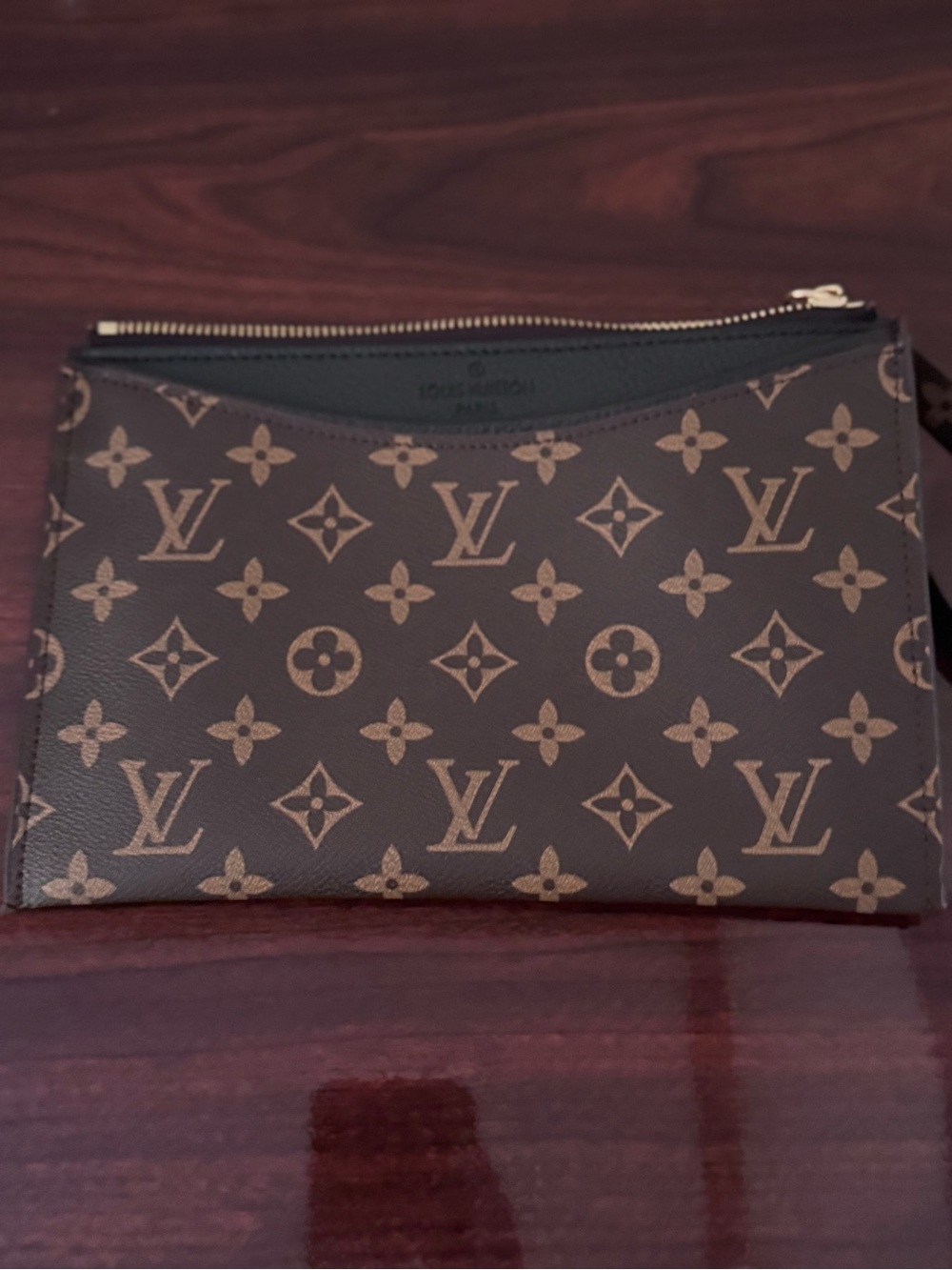 Inspired Brown Monogram Canvas Zip Pouch